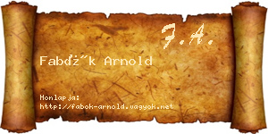 Fabók Arnold névjegykártya
